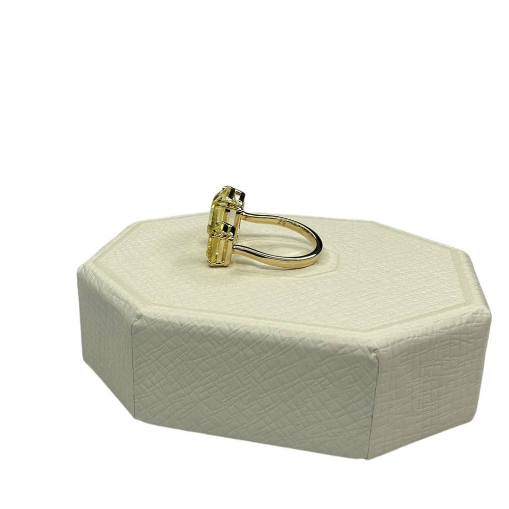 Swarovski Millenia cocktail ring Square cut crystals, Yellow 5 USA / 50 - Picture 3 of 7